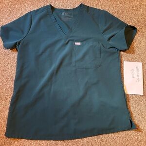 Figs Caribbean Blue one pocket top